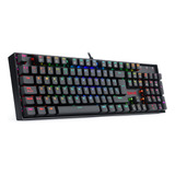 Teclado Gamer Redragon Mitra K551 Qwerty Português Brasil Cor Preto Com Luz Rgb