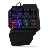 Teclado Gamer Single Handed Semi Mecânico Usb Rgb Preto Idioma Português Brasil