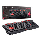 Teclado Gamer Spider Multimideia Usb Abnt2 Preto/vermelho Cor De Teclado Preto Idioma Português Brasil