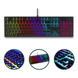 Teclado Gamer Switch Blue Mecânico Evolut Eg214 Abnt2 Rgb
