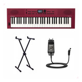 Teclado Gokeys 3-rd Vermelho + Suporte 110v/220v