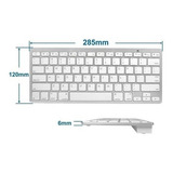 Teclado Keyboard Sem Fio Wireless Celular Bluetooth Branco Idioma Português Brasil