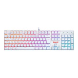 Teclado Mecânico Gamer Branco Redragon Mitra Lunar Rgb Abnt2