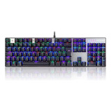 Teclado Mecânico Gamer Motospeed Ck104 Outemu Switch Vermelho Rgb Cor De Teclado Preto Idioma Português Brasil