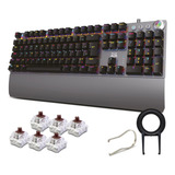 Teclado Mecanico Gamer Para Pc Usb Abnt2 Adamantiun Rainbow