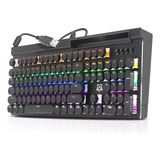 Teclado Mecânico Retro Pc Computador Adamantiun Blue Rainbow