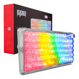 Teclado Mecanico Sem Fio Branco Bluetooth Android Ios Rgb