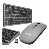 Teclado Mouse Bluetooth Recarregável Wireless Celular Tablet