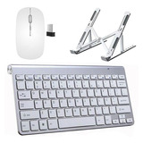 Teclado Mouse Slim E Suporte Branco