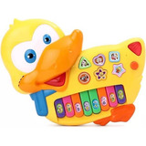 Teclado Musical Infantil Piano Pato Eletrônico Sons E Luz