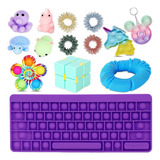 Teclado Pop Fidget Toy Pop Bolha Brinquedo Sensorial 14 Unid