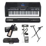 Teclado Yamaha Psr-sx600 + Fonte+ Capa +suporte +pedal +fone