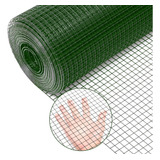 Tela De Arame Soldada Com Pvc Verde Jardim Plantas 5m X 1m 