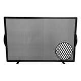 Tela Grade De Proteção Para Lareira 85x55cm Preta