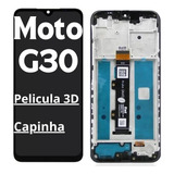 Tela Original Frontal Moto G30 C/aro Xt2129+pelic.3d+capa