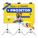 Tela Projetor 120 + Datashow Data Show Retroprojetor + Tripé