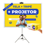 Tela Projetor 120 + Datashow Data Show Retroprojetor + Tripé