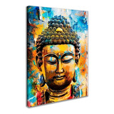Tela Quadro Budá Budismo Religioso Meditação Grande 90x60cm Cor Preto