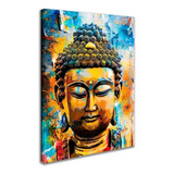 Tela Quadro Budá Budismo Religioso Meditação Grande 90x60cm Cor Preto