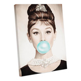 Tela Quadro Decorativo Sala Audrey Hepburn Chiclete 70x50