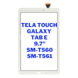 Tela Vidro Touch Frontal S/ Display Galaxy Tab E T561 Branco
