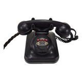 Telefone Antigo Preto Baquelite De Disco