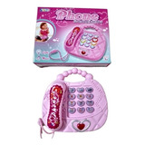 Telefone Musical Infantil Sons E Luzes Rosa Brinquedo