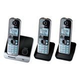 Telefone S/fio Dect 6.0 C/id + 2 Kxtg6713lb Panasonic Ramais