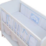 Telinha Protetora Respirável Para Mini Berço - Nuvem Azul