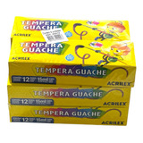 Tempera Guache Kit Tinta 6caixas Acrilex 12 Cores 15ml 02012