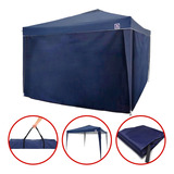 Tenda 3x3 Gazebo Azul Sanfonada Articulada Com 4 Paredes