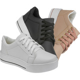 Tenis Casual Feminino Kit 03 Pares Sapatenis | S02.t1.kt3