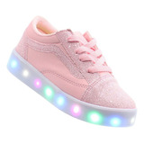 Tenis De Led Luz Pisca Rosa