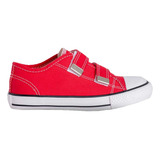 Tênis Diversão Velcro Infantil Vermelho/preto Envio Imediato