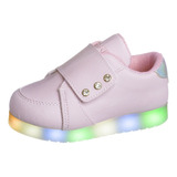 Tênis Feminino Led Infantil Com Strass