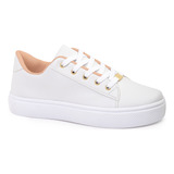 Tenis Feminino Star Casual Sapatenis Branco Leve Confortável