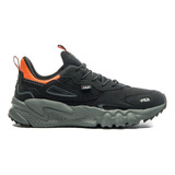 Tenis Fila Venture Tracer Masculino Preto Grafite Laranja