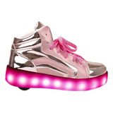 Tenis Infantil Feminino Com Luz E Rodinha Luzinha Led Menina