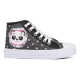 Tênis Infantil Panda Feminino Botinha Glitter Menina