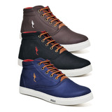 Tenis Kit 3 Pares Masculino Bota Cano Alto Polo Coturninho
