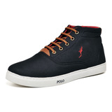 Tênis Masculino Polo Botinha Cano Alto Sapatenis Conforto