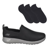 Tênis Masculino Skechers Go Walk Max + 3 Pares De Meia Preta