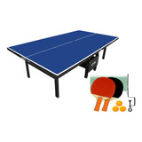 Tenis Mesa Ping Pong Pro Dobravel 1084 + Kit Raquetes C/rede