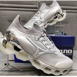 Tênis Mizuno Sorayama Wave Prateado Premium Importado
