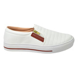 Tênis Sapatênis Sapatilha Feminino Slip On Casual Com Zíper 