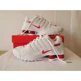 Tênis Shox Nz 4 Molas Branco Vermelh 38 A 43 Premium + Caixa