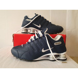 Tênis Shox Nz 4 Molas Marinho Prata 38 A 43 Premium + Caixa