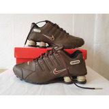 Tênis Shox Nz 4 Molas Marrom Creme 38 A 43 Premium + Caixa