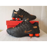 Tênis Shox Nz 4 Molas Preto/laranja 38 A 43 Premium + Caixa