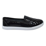 Tênis Slip On Sapatênis Sapatilha Feminino Casual Verniz 